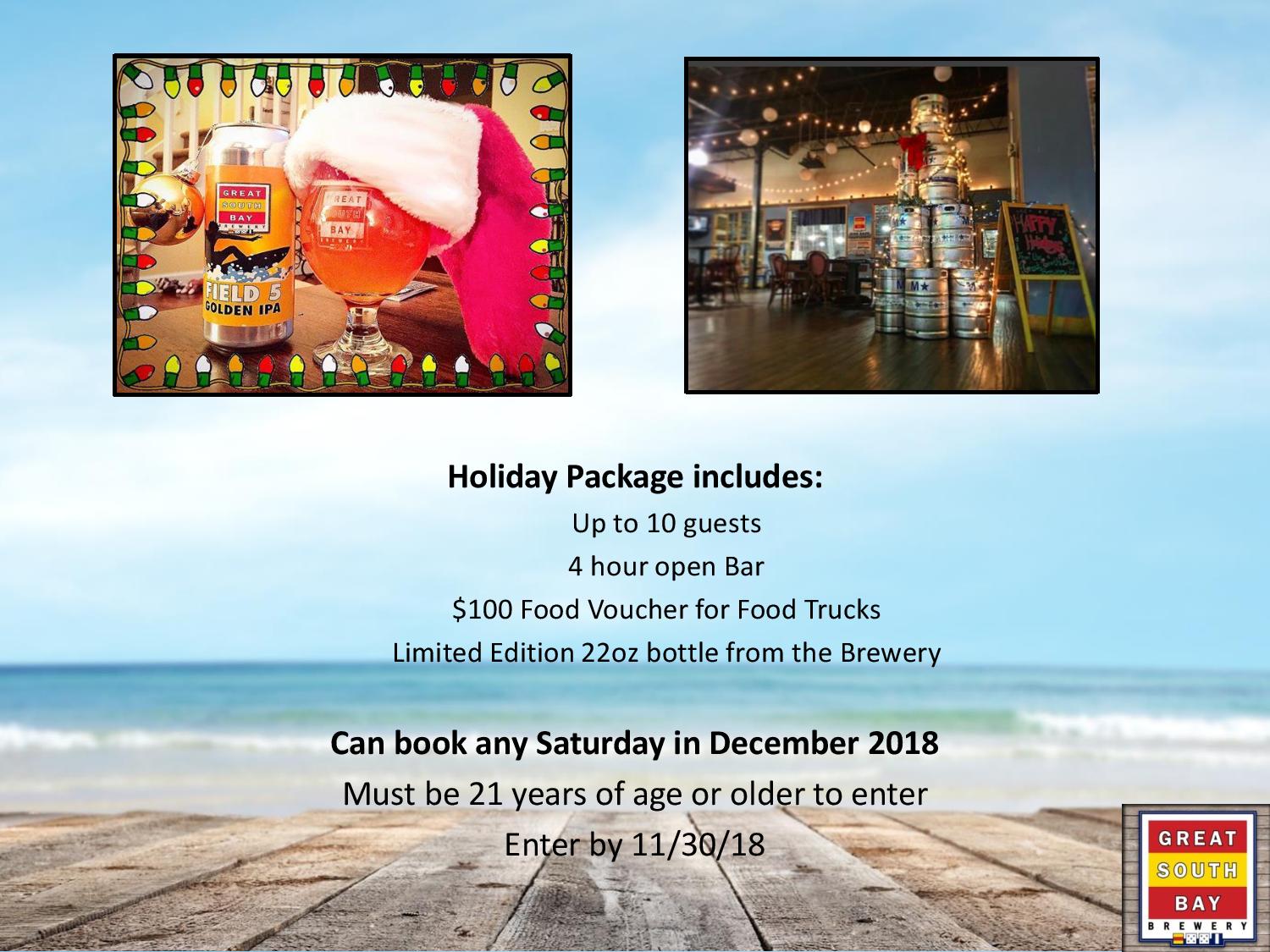 Win a Holiday Party from Great South Bay Brewery